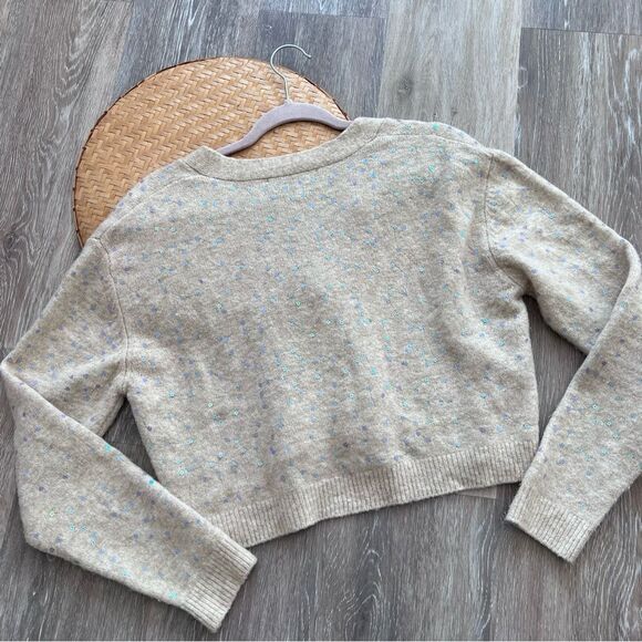 Zara sequin flowers cardigan sweater women’s size S - Picture 7 of 7